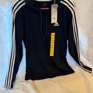 Adidas Black Hoodie with White Accents